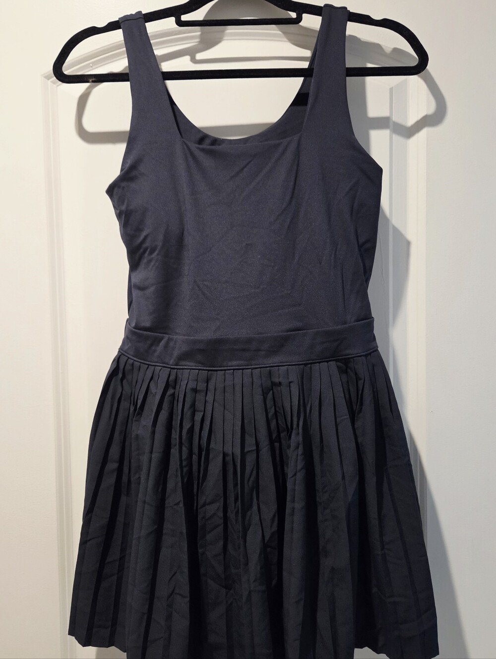 Navy Pleated Athletic Tank Dress